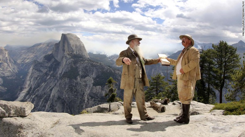 &quot;National Parks Adventure&quot; features a reenactment of a momentous Yosemite meeting between pioneering environmentalist John Muir and President Teddy Roosevelt.