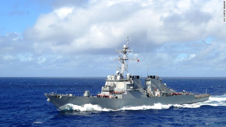 U.S. Navy sends ship near disputed island in South China Sea