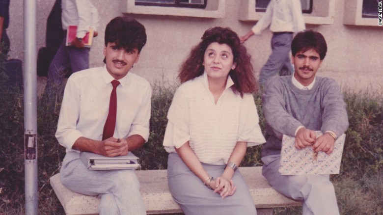 Bilal (right) as a student at the University of Baghdad