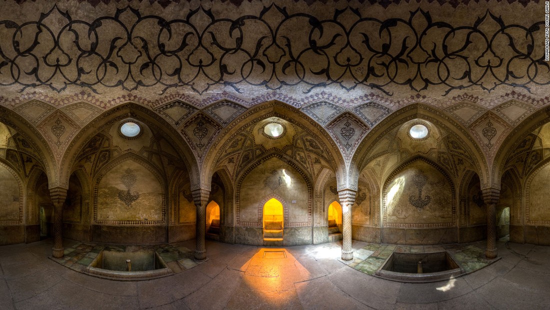 The 18th-century Karim Khan castle stands in the center of Shiraz. &quot;The unique architecture, lighting and patterns presented in the Iranian baths catches the eye at first glance,&quot; says Ganji.