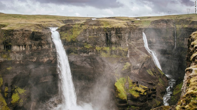 Iceland is home to more glaciers, geysers and fresh water than countries 10 times its size. Haifoss waterfall is near the Hekla volcano in southern Iceland. 