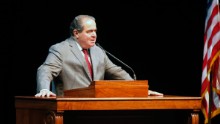 Scalia speaks at the University of Minnesota as part of the law school's Stein Lecture series on October 20, 2015, in Minneapolis.