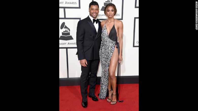 Russell Wilson and Ciara attend the Grammys in February.