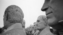 Washington's bust is joined by dozens of other former U.S. presidents who were rescued by concrete businessman Howard Hankins.