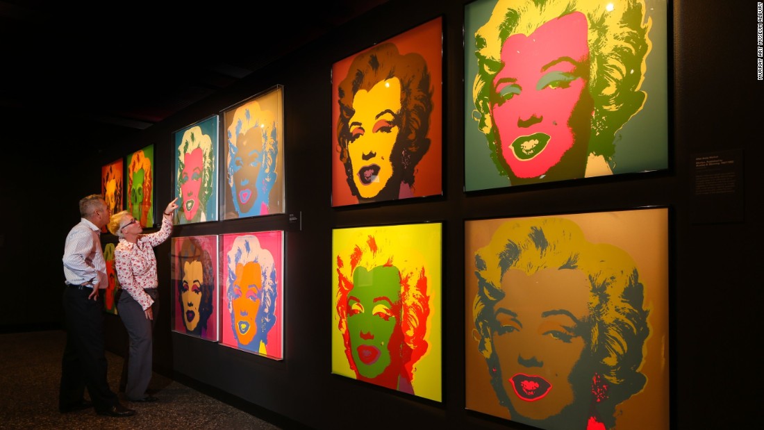 The exhibition contains a series of Andy Warhol&#39;s famed pop art prints. Warhol&#39;s two abiding fascinations -- death and the cult of celebrity -- came together in Monroe&#39;s story. 