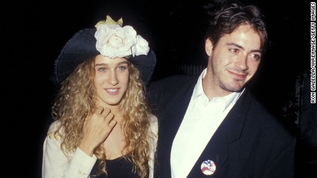 BEVERLY HILLS, CA - SEPTEMBER 15:   Actress Sarah Jessica Parker and actor Robert Downey, Jr. attend the 1988 Presidential Campaign: Democratic Candidate Michael Dukakis' Benefit Cocktail Party on September 15, 1988 at Norman Lear's Home in Beverly Hills, California. (Photo by Ron Galella, Ltd./WireImage) *** Local Caption *** Sarah Jessica Parker;Robert Downey, Jr.