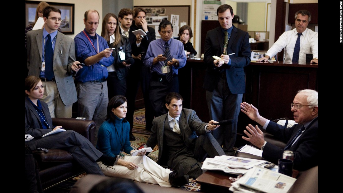 Sanders speaks to reporters in 2010 about the Obama administration&amp;#39;s push to extend Bush-era tax cuts. Three days later, Sanders held a filibuster against the reinstatement of the tax cuts. His speech, which lasted more than eight hours, was published in book form in 2011. It is called &amp;quot;The Speech: A Historic Filibuster on Corporate Greed and the Decline of Our Middle Class.&amp;quot;