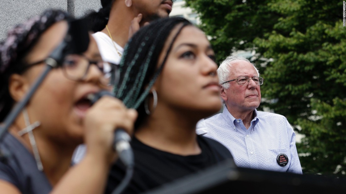 Seconds after Sanders took the stage for a campaign rally in August 2015, a dozen protesters from Seattle&amp;#39;s Black Lives Matter chapter &amp;lt;a href=&amp;quot;http://www.cnn.com/2015/08/08/politics/bernie-sanders-black-lives-matter-protesters/index.html&amp;quot; target=&amp;quot;_blank&amp;quot;&amp;gt;jumped barricades and grabbed the microphone&amp;lt;/a&amp;gt; from the senator. Holding a banner that said &amp;quot;Smash Racism,&amp;quot; two of the protesters -- Marissa Johnson, left, and Mara Jacqueline Willaford -- began to address the crowd.