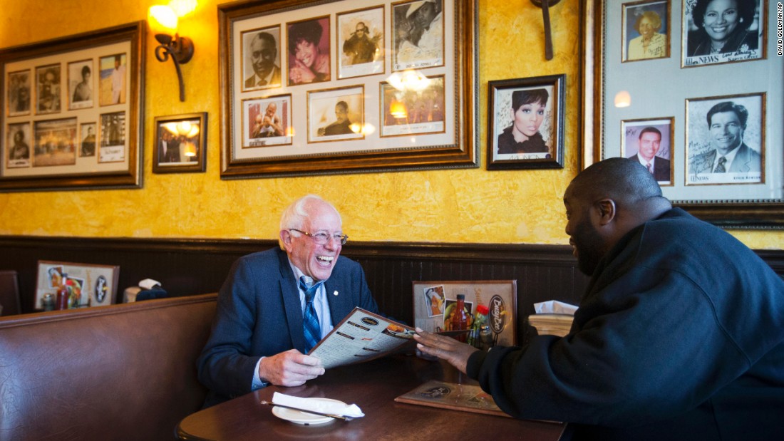 Sanders sits with Killer Mike at the Busy Bee Cafe in Atlanta in November 2015. That evening, the rapper and activist &lt;a href=&quot;http://www.cnn.com/2015/11/24/politics/bernie-sanders-killer-mike/index.html&quot; target=&quot;_blank&quot;&gt;introduced Sanders at a campaign event&lt;/a&gt; in the city. &quot;I&#39;m talking about a revolutionary,&quot; Killer Mike told supporters. &quot;In my heart of hearts, I truly believe that Sen. Bernie Sanders is the right man to lead this country.&quot;