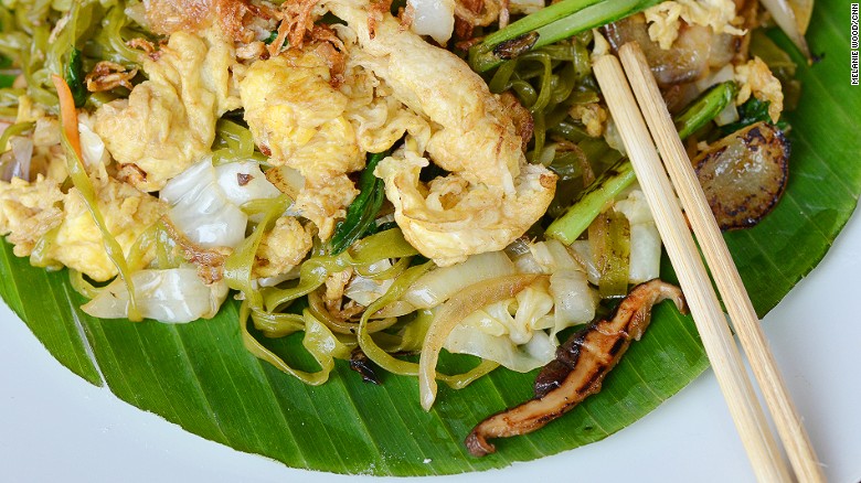 Bakmi goreng is pencil-thin noodles fried with egg, meat and vegetables. Some modern outlets now make noodles from spinach and beets.