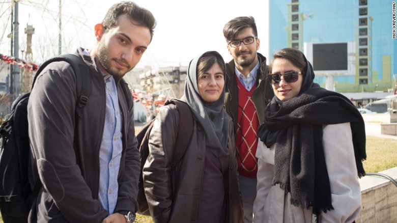 These young Iranians in Tehran&#39;s Vanak Square said they support Rouhani, a moderate who has helped open up his country more to the world since taking office in 2013.