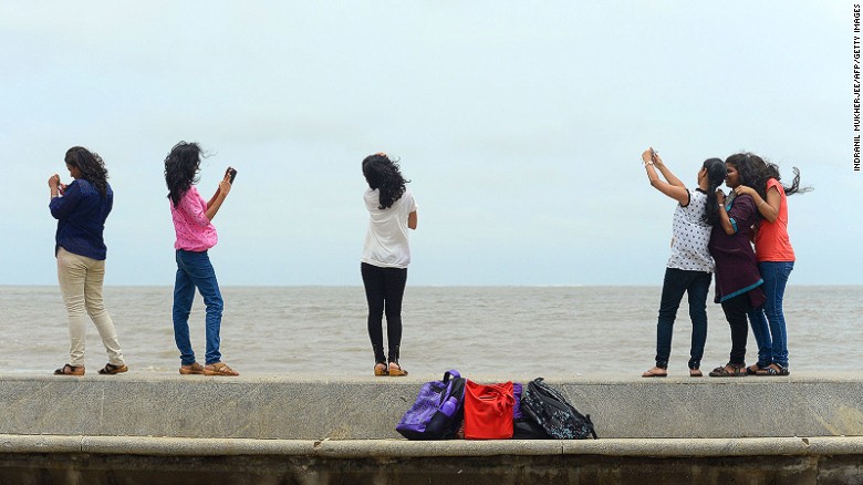 Police say Mumbai&#39;s oceanfront is a high-risk area for selfie-related accidents.