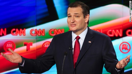 Sen. Ted Cruz (R-TX) speaks during the Republican presidential debate at the Moores School of Music at the University of Houston on February 25, 2016 in Houston, Texas. 