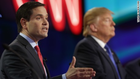 Marco Rubio speaks at the CNN Republican Presidential Debate at the University of Houston on February 25, 2016.