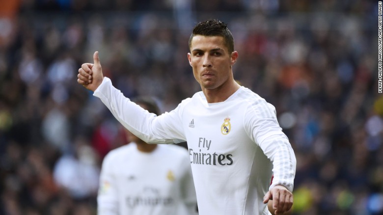 Cristiano Ronaldo offers his praise to a teammate during Saturday&#39;s defeat to crosstown rival Atletico Madrid.