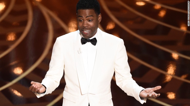 Host Chris Rock speaks at the Oscars on Sunday at the Dolby Theatre in Los Angeles. 