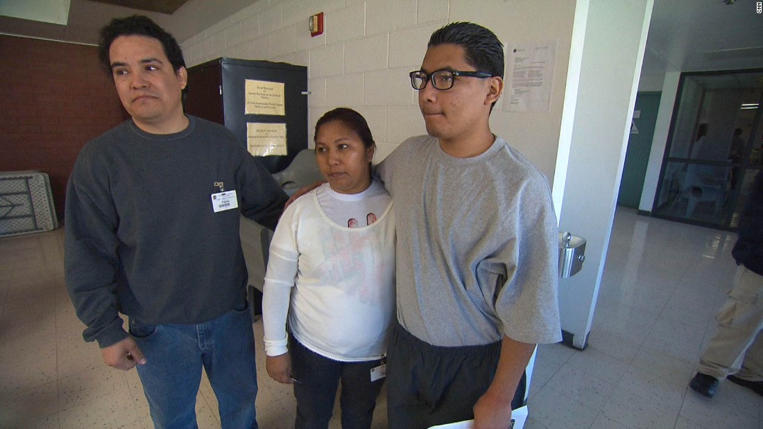 Carlos Adrian Vazquez Jr. with his parents, Carlos Vazquez and Adriana Garcia, who have visited him every Sunday at a juvenile jail since the youth&#39;s arrest 2 years and 5 months ago.