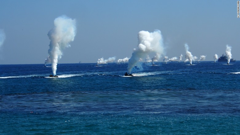 South Korean and U.S. troops staged an amphibious assault Saturday, March 12 as U.S. and South Korean military units embarked on eight weeks of annual joint military exercises.