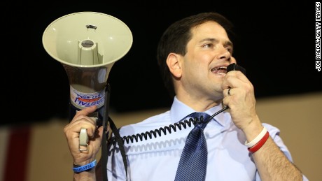 Republican presidential candidate, U.S. Sen. Marco Rubio (R-FL) speaks during a campaign rally at the City of West Miami Recreation Center on March 14, 2016 in Miami, Florida. 