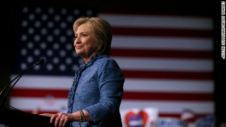 Democratic presidential candidate former Secretary of State Hillary Clinton speaks during her primary night gathering on March 15, 2016 in West Palm Beach, Florida. 