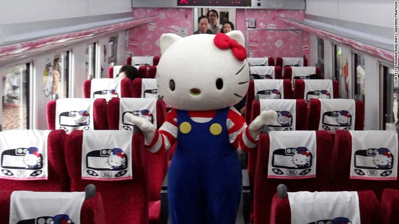 On the list of global icons of weirdly enduring cool, Hello Kitty ranks somewhere between James Bond and Snoop Dogg. In Taiwan, the mouthless product flogger now has its own train.