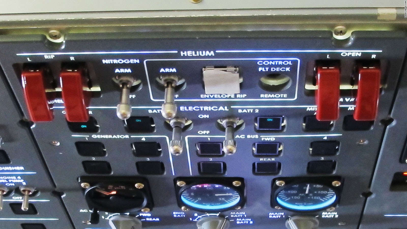 The Airlander 10's control panel features extra switches to control the helium.