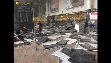 This photo from inside the airport was shared by Jef Versele on Facebook.