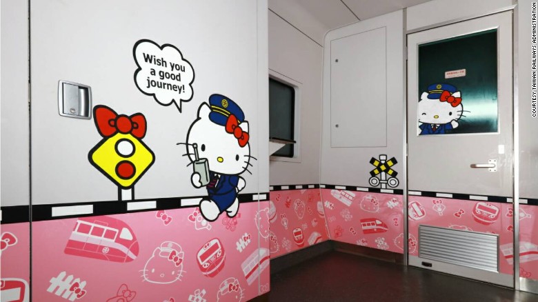 &quot;Traces of the Hello Kitty train master can be found everywhere to create a sense that she&#39;s traveling with passengers together,&quot; says the Taiwan Railways Administration. We believe. 