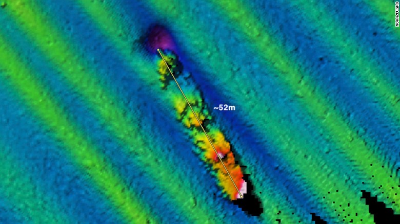 In September 2009, a NOAA/Fugro multibeam sonar survey of the area around Farallon Islands documented a probable shipwreck with an estimated length of 170 ft at a depth of 185 ft.