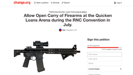Petition asks for firearms to be allowed at RNC