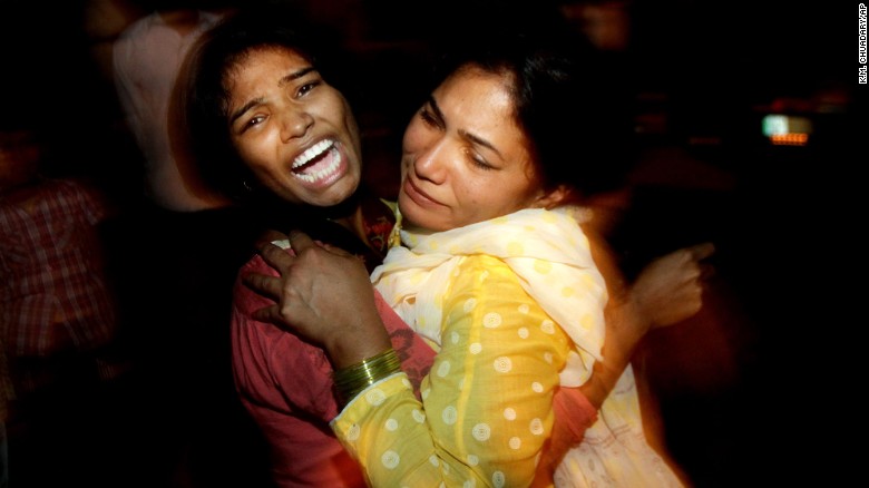 A woman reacts to the death of a family member who was killed in a bomb blast in Lahore, Pakistan, on Sunday, March 27. On Easter Sunday, a suicide bomber blew himself up in a crowded park in Lahore.