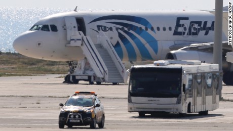 egyptair egypt air hijacked hijacker hijacking passengers officials plane cnn airport say