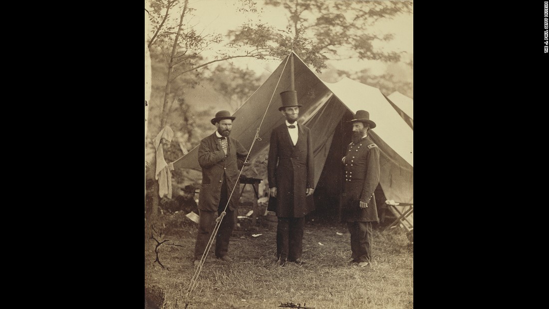 U.S. President &lt;a href=&quot;http://www.cnn.com/2015/06/18/us/gallery/tbt-abraham-lincoln-portraits/&quot; target=&quot;_blank&quot;&gt;Abraham Lincoln,&lt;/a&gt; center, was photographed by Alexander Gardner on the Antietam battlefield in Maryland. The Scottish-born Gardner immigrated to the United States at the beginning of the Civil War. He became friends with Allan Pinkerton, left, who was a private investigator and head of the Union Intelligence Service.