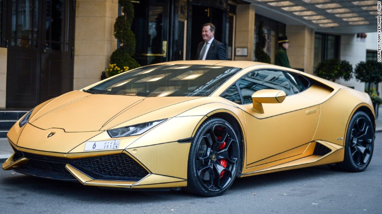 A Lamborghini pictured outside the Dorchester Hotel, London.&lt;br /&gt; 