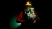 The ancient Egyptian cities of Canopus and Thonis-Heracleion sat on the seabed of the Abukir Bay for over a thousand years before pioneering archeologist Franck Goddio began excavating in 2001. Now his finds are part of an upcoming exhibition at the British Museum in London: <a href="http://www.britishmuseum.org/whats_on/exhibitions/sunken_cities.aspx" target="_blank">Sunken Cities: Egypt's Lost Worlds</a>.