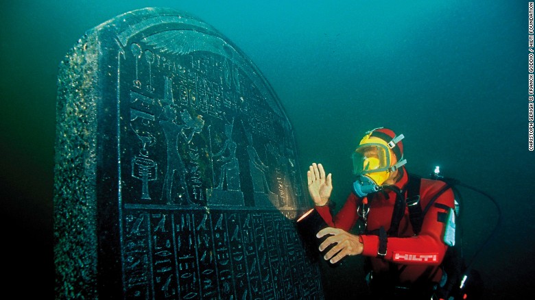 Stele of Thonis-Heracleion, inscribed with the decree of Sais and commissioned by Nectanebos I (378-362 BC).