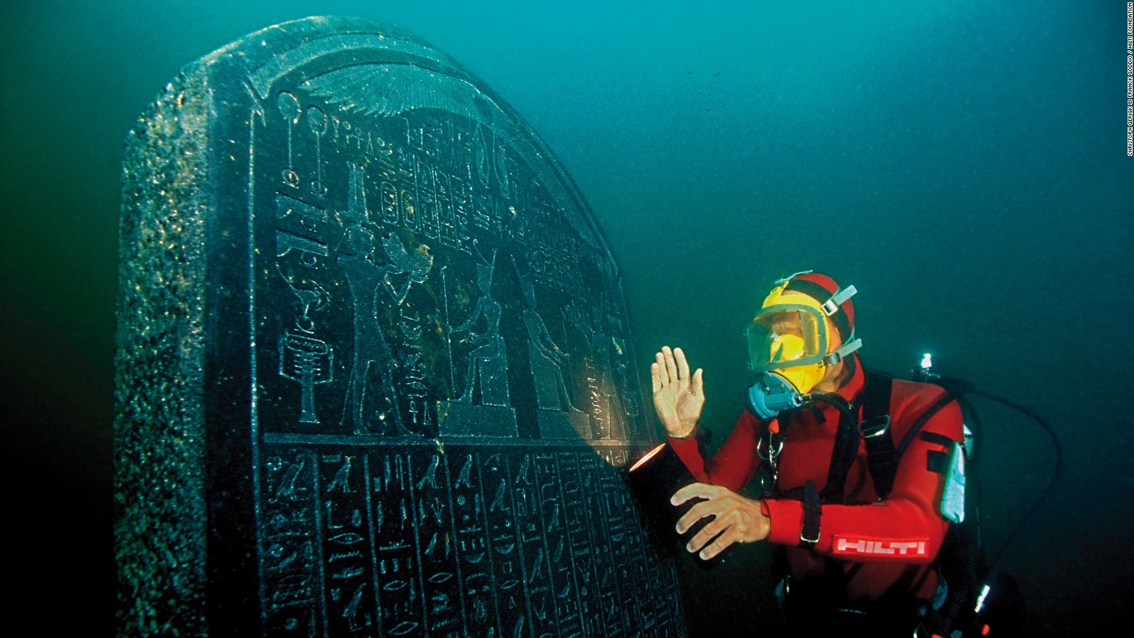 Stele of Thonis-Heracleion, inscribed with the decree of Sais and commissioned by Nectanebos I (378-362 BC).