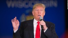 ROTHSCHILD, WISCONSIN - APRIL 02: Republican presidential candidate Donald Trump speaks to guests during a campaign stop at the Central Wisconsin Convention & expo Center on April 2, 2016 in Rothschild, Wisconsin. Wisconsin voters go to the polls for the state's primary on April 5. (Photo by Scott Olson/Getty Images)