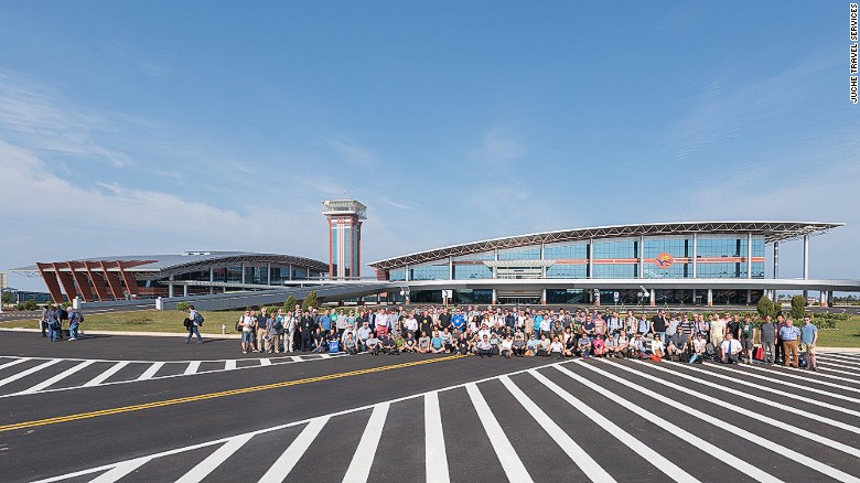 "In September last year our group of 150 enthusiasts were the first foreigners to touch down at the newly re-constructed Kalma Airport at Wonsan," said Juche Travel's owner, David Thompson. "That was a highlight for us, especially as it hadn't yet officially opened." 