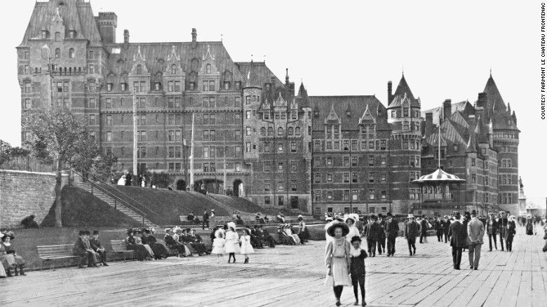 Le Château Frontenac in Québec City, seen here in 1912, was built by the Canadian Pacific Railway.