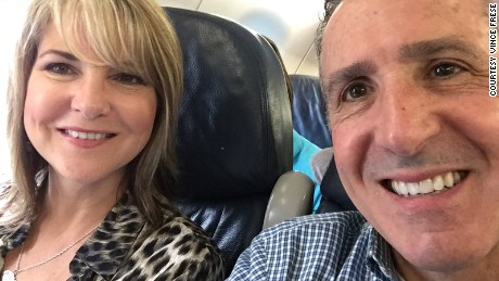 Vince Frese posted this image to Twitter of him and his wife on their way to attend a retreat for divorced Catholic for the Diocese of Toledo. 