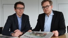 German journalists Bastian Obermayer (R) and Frederik Obermaier (L) co-authors of the socalled &quot;Panama Papers&quot; investigation pose on April 7, 2016 in Munich, southern Germany, at the office of the German daily &quot;Sueddeutsche Zeitung&quot;.
The Panama Papers are a massive leak of 11.5 million documents allegedly exposing the secret offshore dealings of aides to Russian president Vladimir Putin, world leaders and celebrities including Barcelona striker Lionel Messi. The vast stash of records was obtained from an anonymous source by German daily Sueddeutsche Zeitung and shared with media worldwide by the International Consortium of Investigative Journalists (ICIJ).
 / AFP / CHRISTOF STACHE        (Photo credit should read CHRISTOF STACHE/AFP/Getty Images)