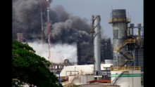 The explosion creates smoke and toxic fumes.
