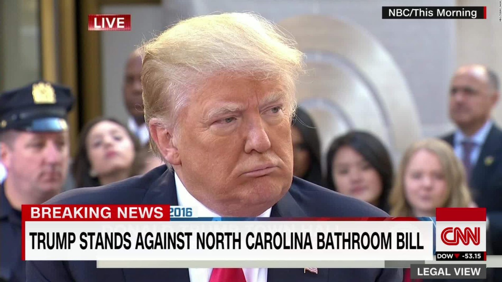 Donald Trump against North Carolina bathroom bill