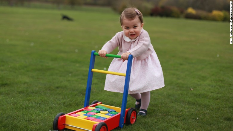 In this undated handout photo released on Sunday, May 1, by Kensington Palace, Britain&#39;s &lt;a href=&quot;http://www.cnn.com/2016/05/01/europe/uk-princess-charlotte-photos/index.html&quot; target=&quot;_blank&quot;&gt;Princess Charlotte&lt;/a&gt; poses for a photograph at Anmer Hall in Norfolk, England. The princess will celebrate her first birthday on Monday. 