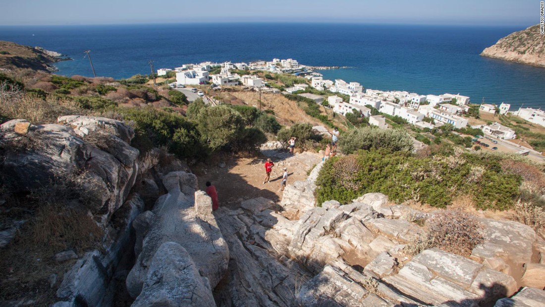 The island is dotted with ancient sites such as this marble quarry near Apollonas strewn with colossal unfinished statues. 