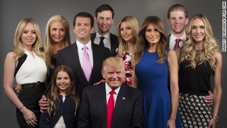 The Trump family in New York in April 2016.