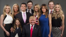 The Trump family in New York in April 2016.