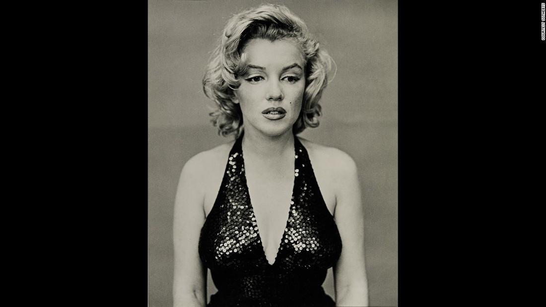 According to Avedon, this photograph captured actress Marilyn Monroe in a rare quiet moment. "When the night was over and the white wine was over and the dancing was over, she sat in the corner like a child, with everything gone."