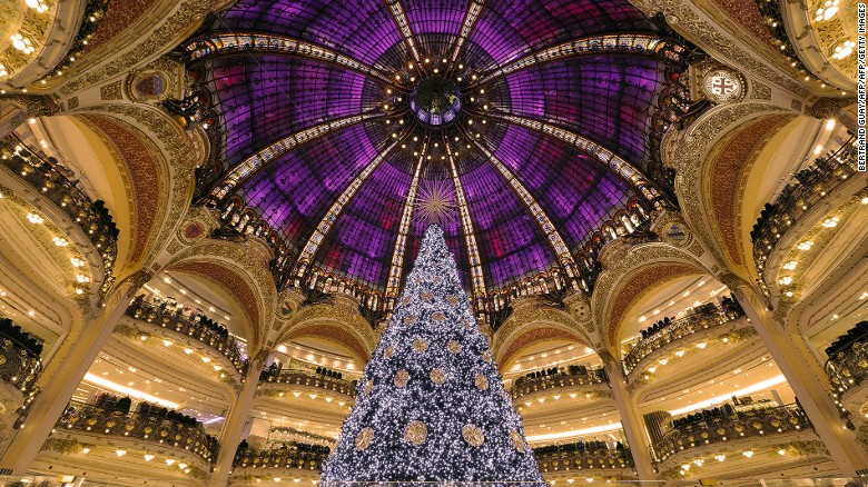 The lavishly designed Galeries Lafayette is the epitome of the golden age of department stores. Its rooftop terrace offers great views of the French capital.